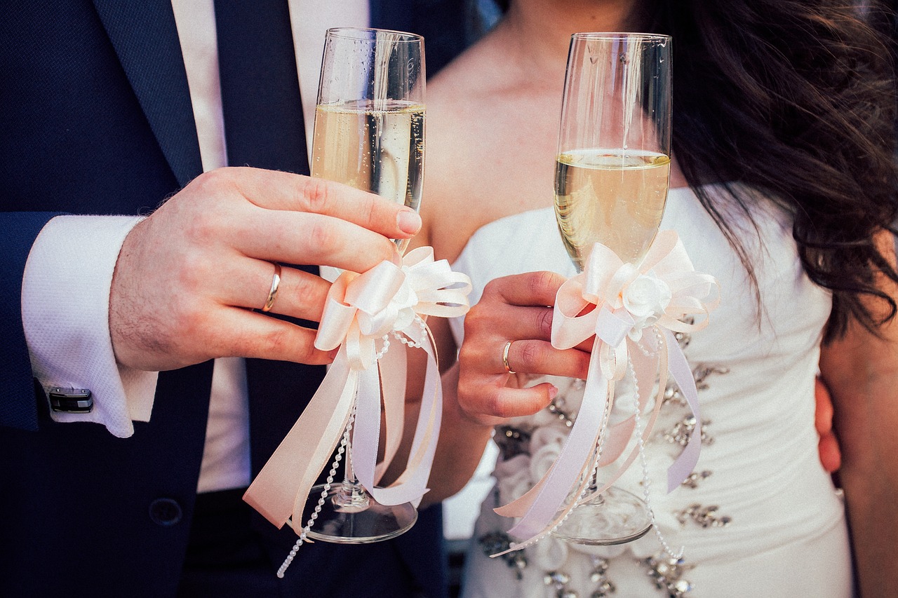 wedding, husband, wife, pair, marriage, love, married, bride, woman, romantic, the groom, relationship, dress, celebration, fashion, young, champagne, rings, ring, triumph, wedding, wedding, champagne, champagne, champagne, champagne, champagne