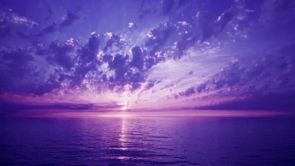 purple, sunset, darling, see, nature, clouds