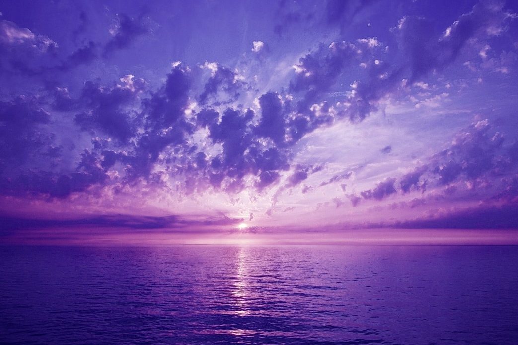 purple, sunset, darling, see, nature, clouds