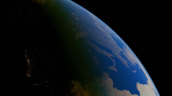 Dramatic photo of Earth from space highlighting blue oceans and continents.